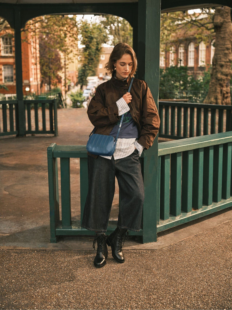 Radley blue Dukes Place stripe cross-body bag - British product