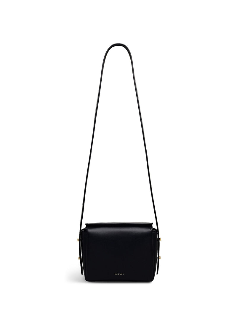 Radley Selina small cross-body bag in black leather, imported from the UK
