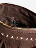 Friends Like These brown suedette cross-body bag with fringe and studs (British brand)