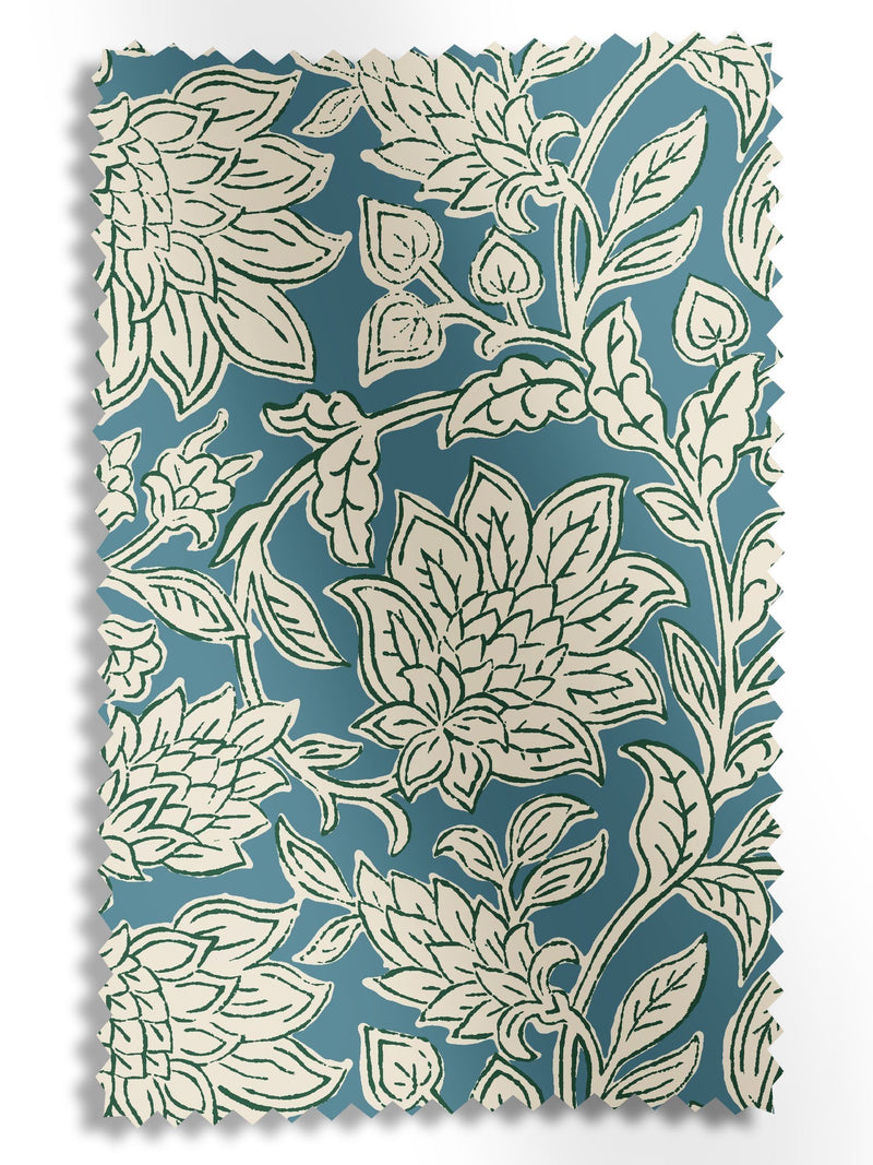 Land & Shore teal Rowallane roman blinds, UK version