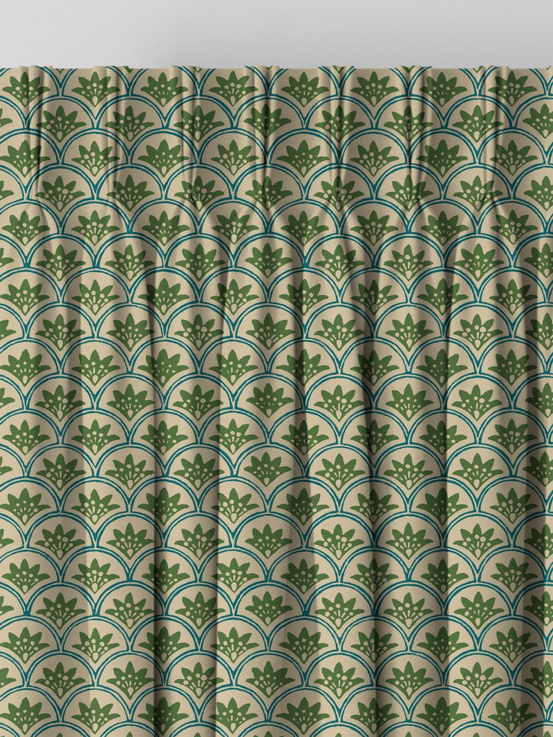 Land & Shore Green Dawn made to measure curtains (British brand)