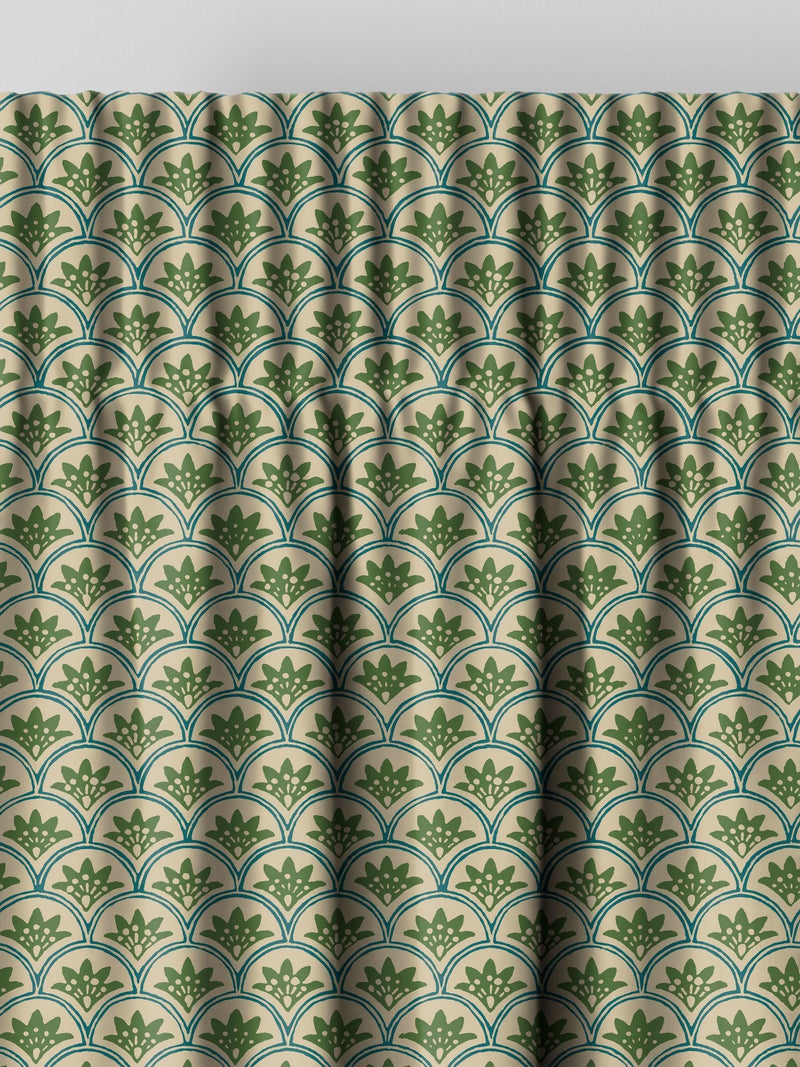 Land & Shore Green Dawn made to measure curtains (British brand)
