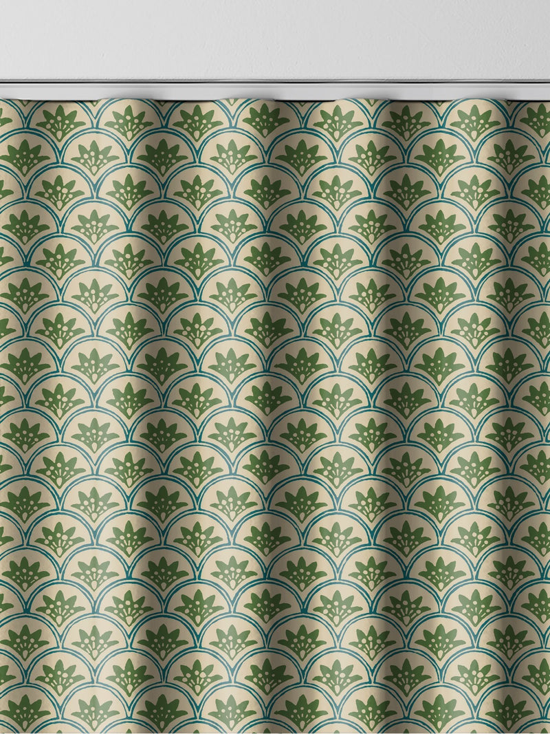 Land & Shore Green Dawn made to measure curtains (British brand)