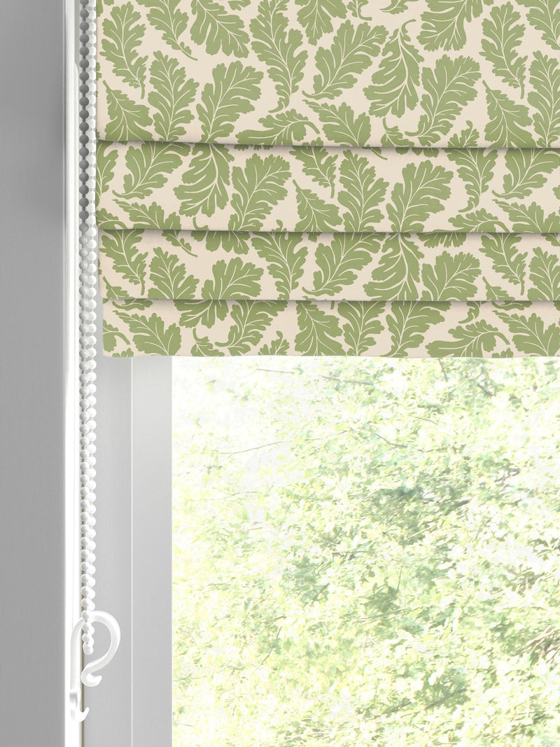 Land & Shore green oak leaf roman blind, UK version