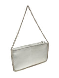 Pure Luxuries silver leather evening bag with chain strap - British product