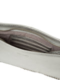 Pure Luxuries silver leather evening bag with chain strap - British product