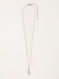FatFace double flower silver tone necklace 23cm, imported from the UK