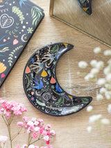 Next Something Different Black Midnight Bloom Crescent Moon Trinket Dish- Buy online at McGrocer