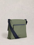 White Stuff Alec rubberised cross-body bag in green - British product