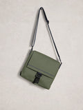 White Stuff Alec rubberised cross-body bag in green - British product