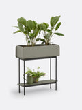 La Redoute Intérieurs sage green tall planter with shelf 75cm, imported from the UK