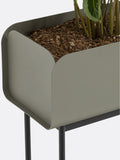 La Redoute Intérieurs sage green tall planter with shelf 75cm, imported from the UK