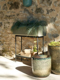 La Redoute Intérieurs sage green tall planter with shelf 75cm, imported from the UK