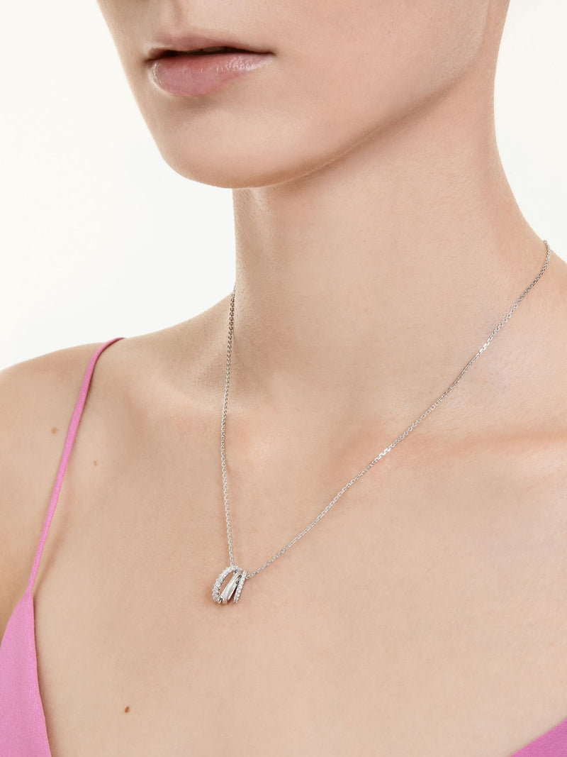 Swarovski Hyperbola pendant rhodium plated Zirconia necklace, UK version