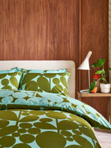 Next Orla Kiely Set of 2 Aqua Seagrass Blue Bubble Flower 200 Thread Count Pillowcases- Buy online at McGrocer