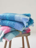 Bluebellgray Sea Blue Highland Check throw 130x170cm (British brand)