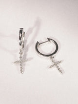 Next The Diamond Store White Stellato Cross Hoop 0.24ct Lab Diamond Earrings- Buy online at McGrocer