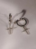 The Diamond Store Stellato Cross hoop earrings 0.24ct, UK version
