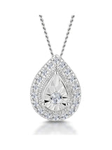 Next The Diamond Store White Masami Lab Diamond Pear Halo Necklace 0.10ct Pave Set in 925 Sterling Silver- Buy online at McGrocer