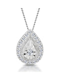 The Diamond Store 0.10ct diamond halo necklace silver (British brand)