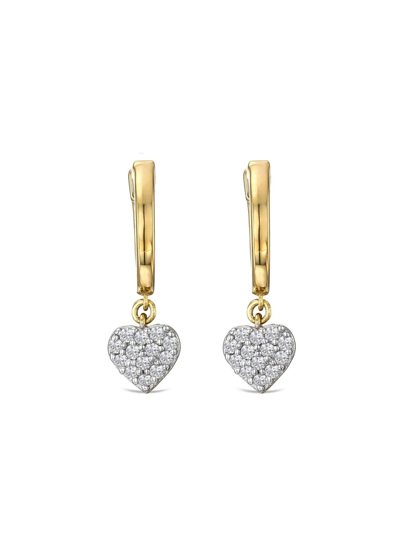The Diamond Store heart pavé drop huggie earrings 0.29ct (British brand)