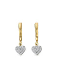 The Diamond Store heart pavé drop huggie earrings 0.29ct (British brand)