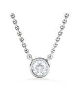 Next The Diamond Store White Horizon Round Cut Lab Diamond Solitaire Necklace 0.25ct H/SI 925 Silver- Buy online at McGrocer