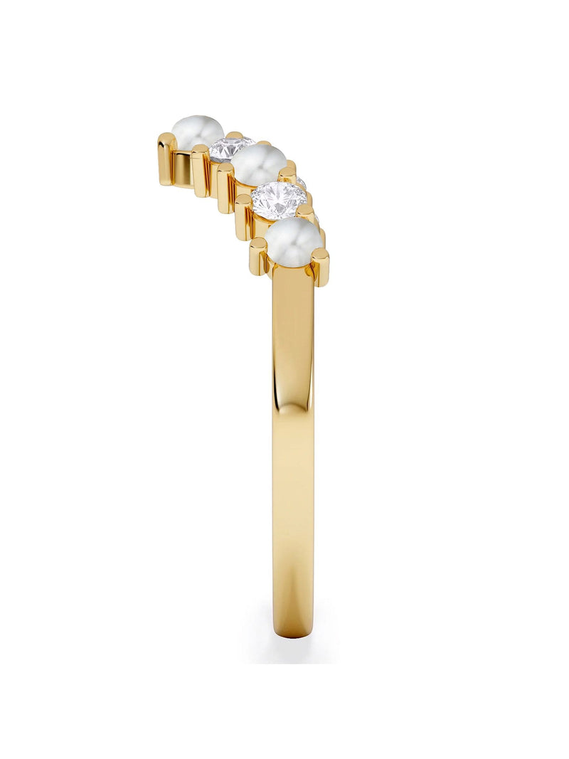 The Diamond Store pearl lab diamond wishbone ring, imported from the UK