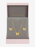 Jon Richard jewellery set gold tone diamond cut butterfly, imported from the UK