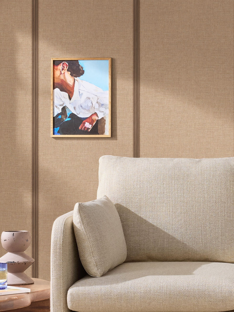 MADE.COM Effie Natural Hessian wallpaper sample A4 (British brand)