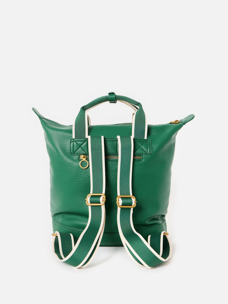Oliver Bonas green slouch backpack with gold hardware (British brand)