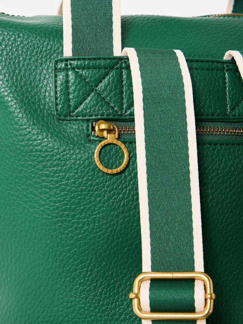 Oliver Bonas green slouch backpack with gold hardware (British brand)