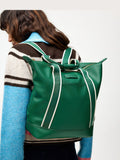 Oliver Bonas green slouch backpack with gold hardware (British brand)