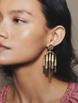 Next Gold Tone Hammered Statement Chandelier Earrings- Buy online at McGrocer