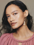 Chandelier earrings gold tone hammered UK version