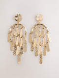 Chandelier earrings gold tone hammered UK version