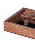 Libra Interiors brown mango wood Shut the Box game, imported from the UK