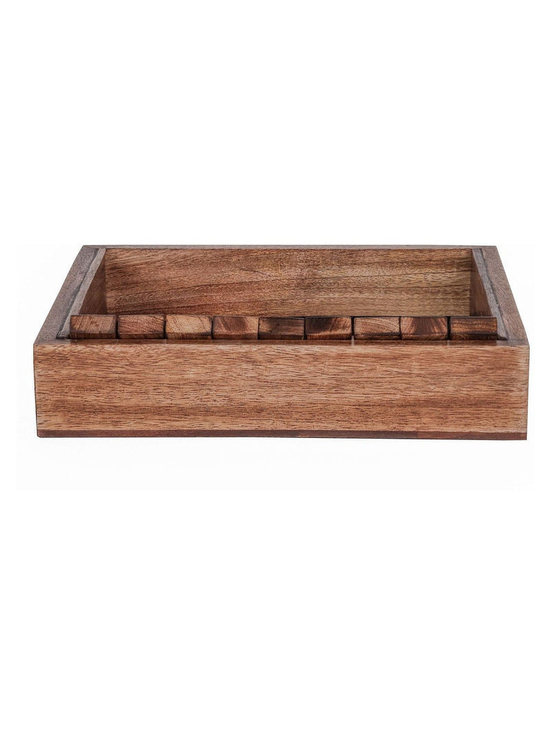 Libra Interiors brown mango wood Shut the Box game, imported from the UK
