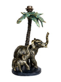 Libra Interiors gold palm elephant candlestick - British product