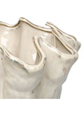 Libra Interiors Cream Coralie Glazed Vase Large, imported from the UK