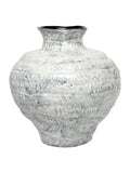 Libra Interiors Lunel glazed white vase, large size, imported from the UK