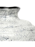 Libra Interiors Lunel glazed white vase, large size, imported from the UK