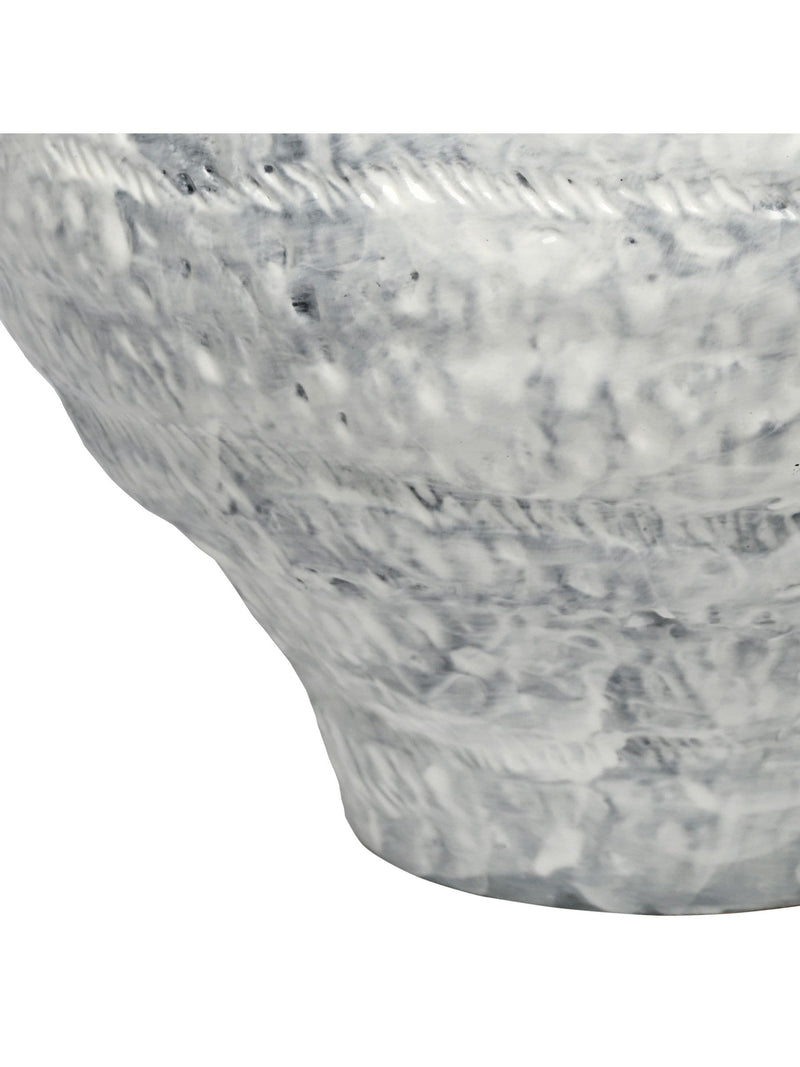 Libra Interiors Lunel glazed white vase, large size, imported from the UK