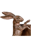 Libra Interiors rustic standing hare bookends 23cm, imported from the UK