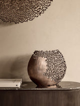 Next Libra Interiors Apo Coral Raw Bronze Ellipse Vase- Buy online at McGrocer
