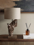 Libra Interiors brown horse lamp with shade - British product