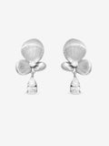 Inicio satin floral drop earrings with cubic zirconia (British brand)