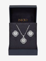 Next Inicio Silver Diamond Cut Clover Jewellery Gift Set- Buy online at McGrocer