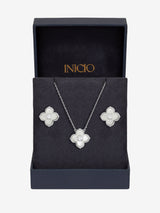 Next Inicio Silver Mother of Pearl Clover Jewellery Gift Set- Buy online at McGrocer