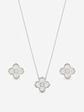 Inicio mother of pearl clover jewellery set gift box, UK version